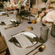 What a Host Home: Modern Wedding Table with Gold Cutlery, Porcelain Plates and Gold Rustic Iron Candle Holders