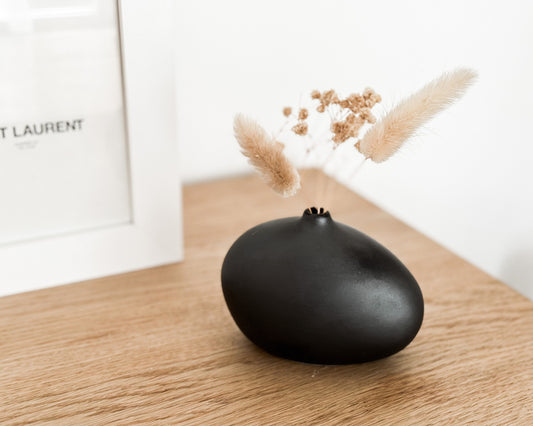 Ceramic Black Vase Irregular Shape from What a Host Home