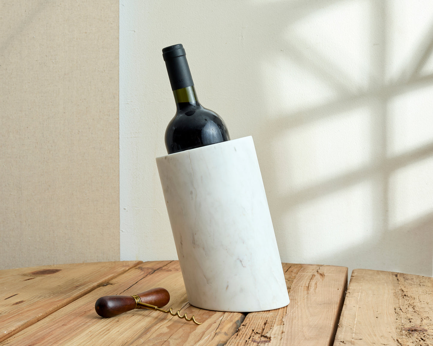 Natural White Marble Wine Bottle Holder from What a Host Home