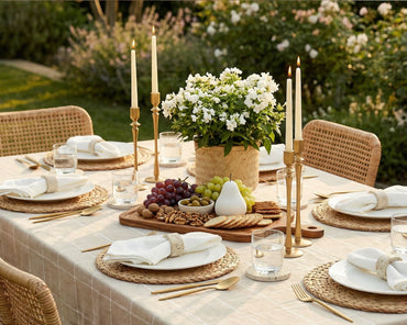 Modern Brass Candle Holder Set in gold What a Host Home Decor