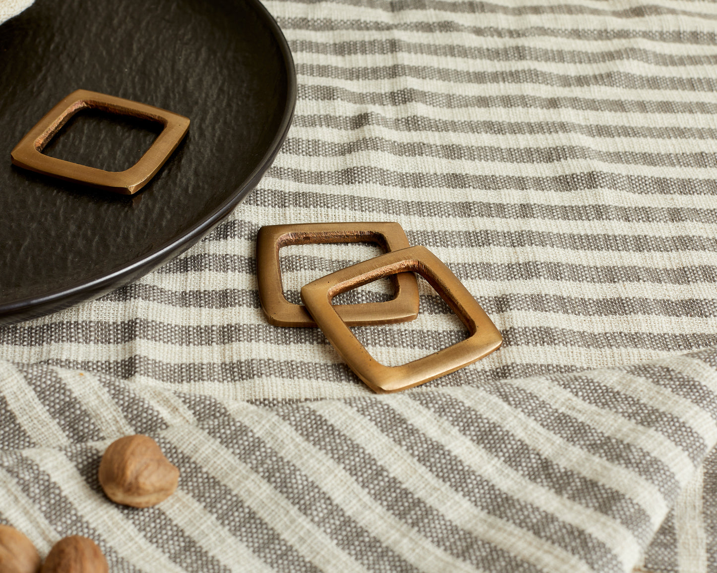 Rustic Brass Gold Modern Napkin Rings Set What a Host Home