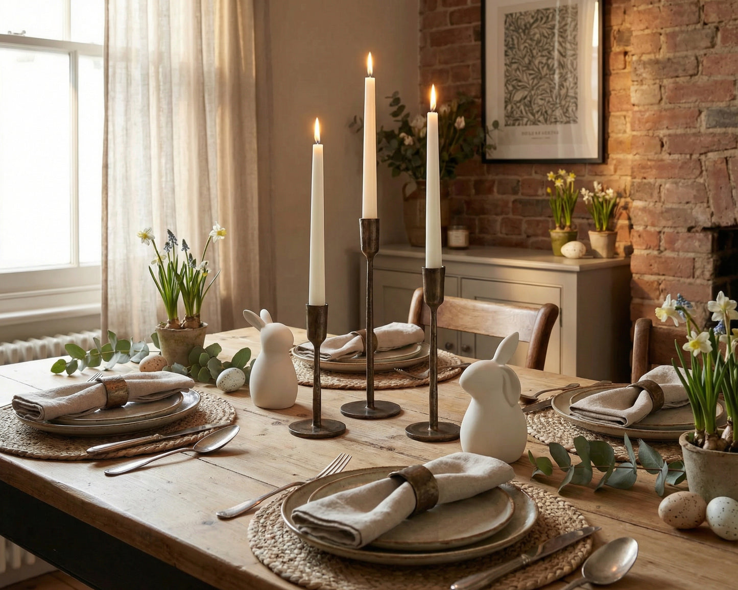 Easter White Bunnies Set Ceramic What a Host