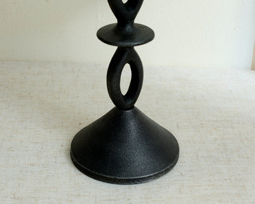 Handcrafted Modern Black Candle Holder Irregular Shape from What a Host Home