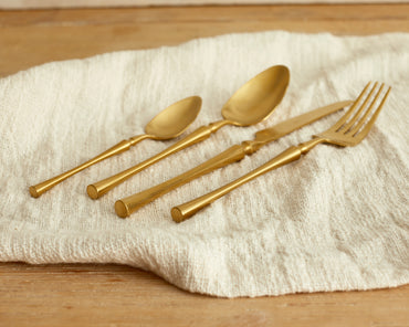 Gold Stainless Steel Cutlery Set. Restaurant Quality Flatware from What a Host Home Decor