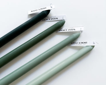 Green taper dinner candles what a host Home