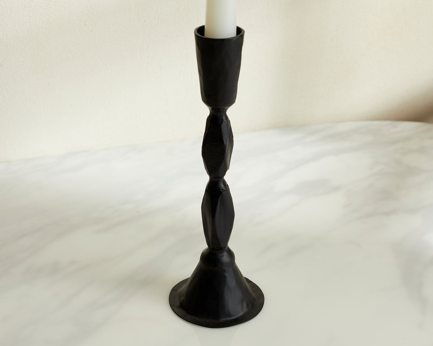 Black Modern Candle Holder with Sculptural Shape in Iron from What a Host Home