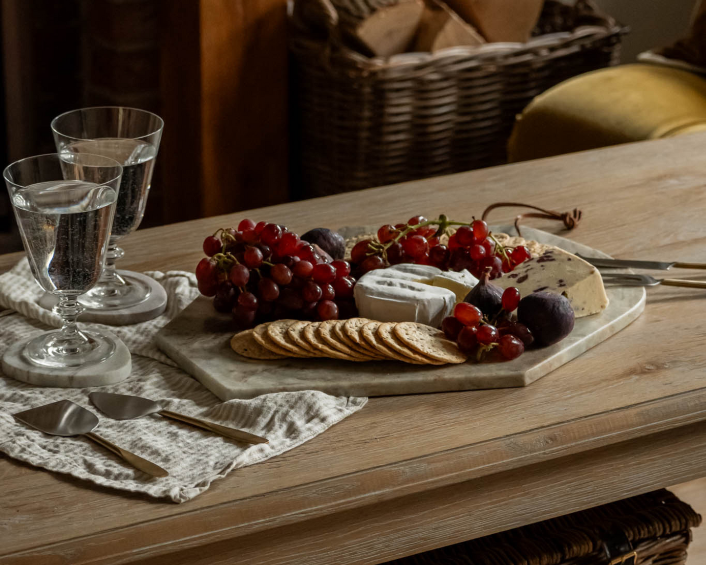 Modern Torrent Marble Serving and Charcuterie Board Irregular Shape from What a Host Home