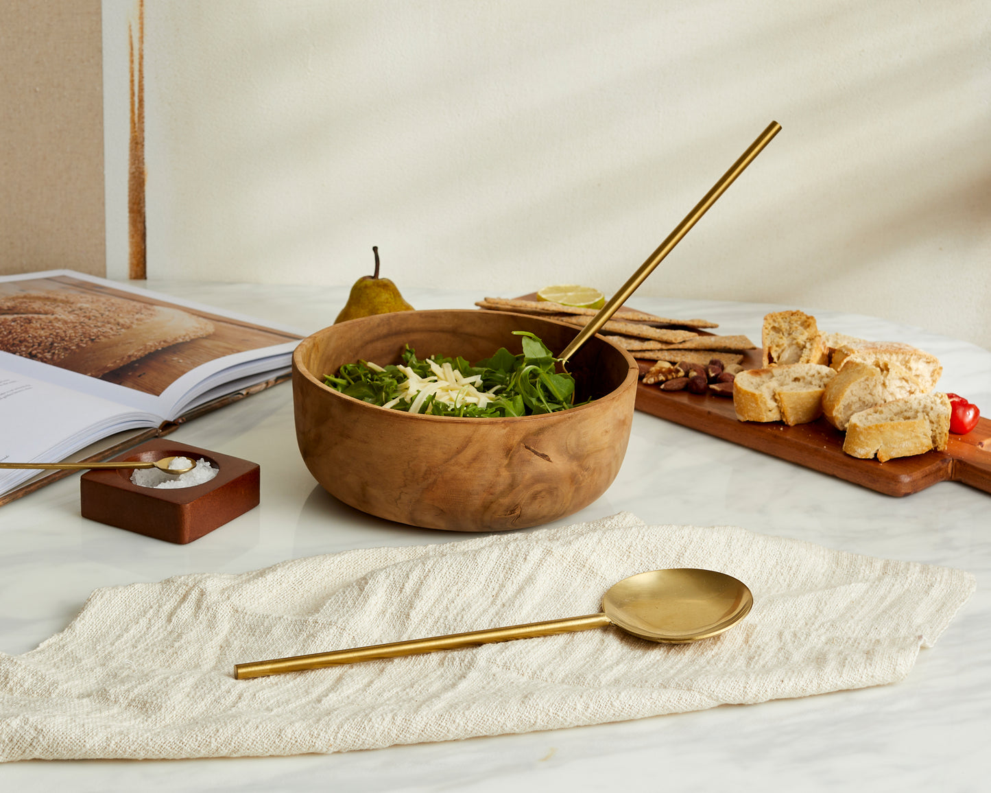 Modern Gold Salad Server Set with Spoon and Fork from What a Host Home