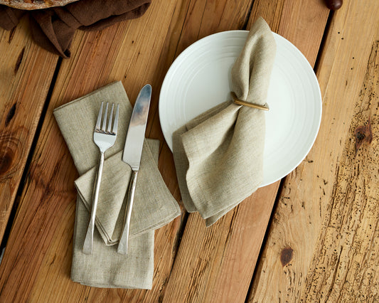 Washed Linen Table Napkins in Beige Set of 4 from What a Host Home