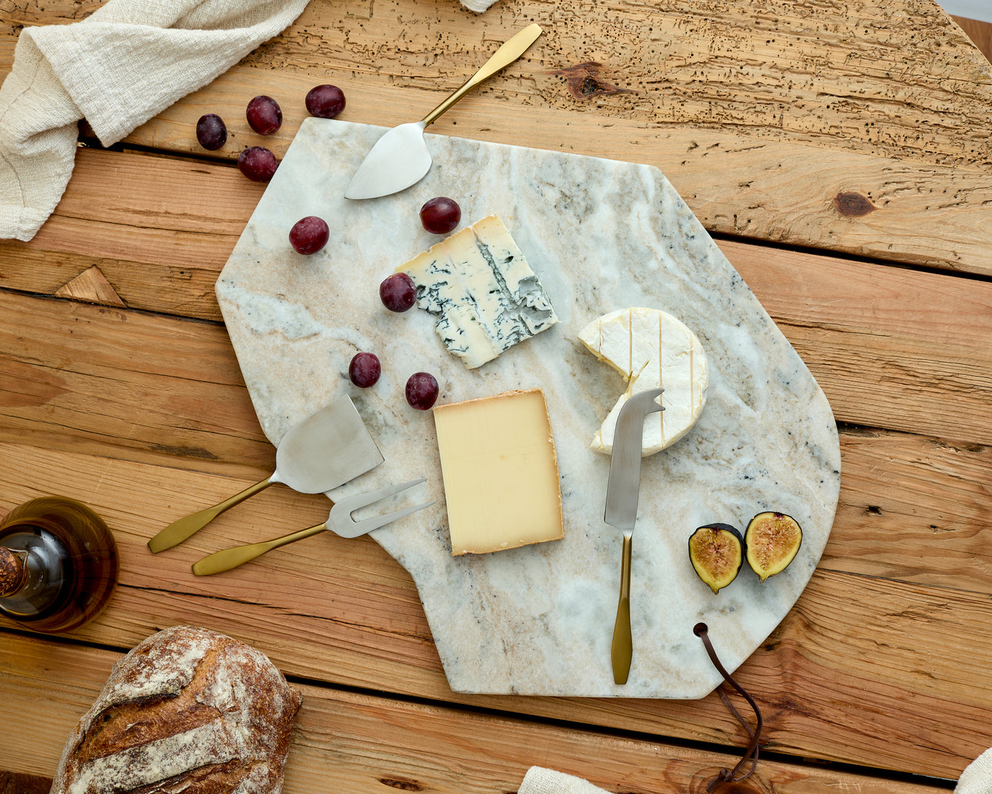 Modern Torrent Marble Serving and Charcuterie Board Irregular Shape from What a Host Home