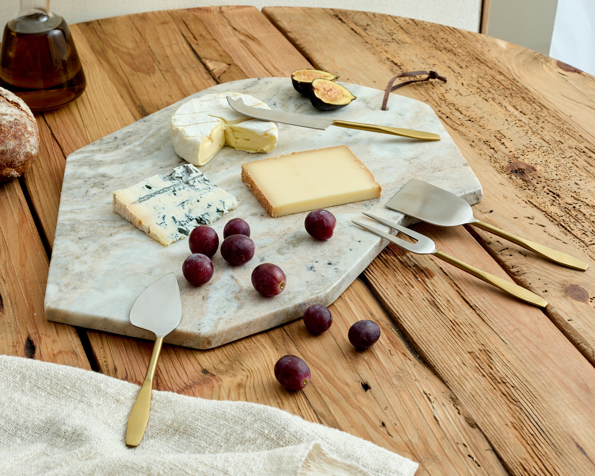 Modern Torrent Marble Serving and Charcuterie Board Irregular Shape from What a Host Home