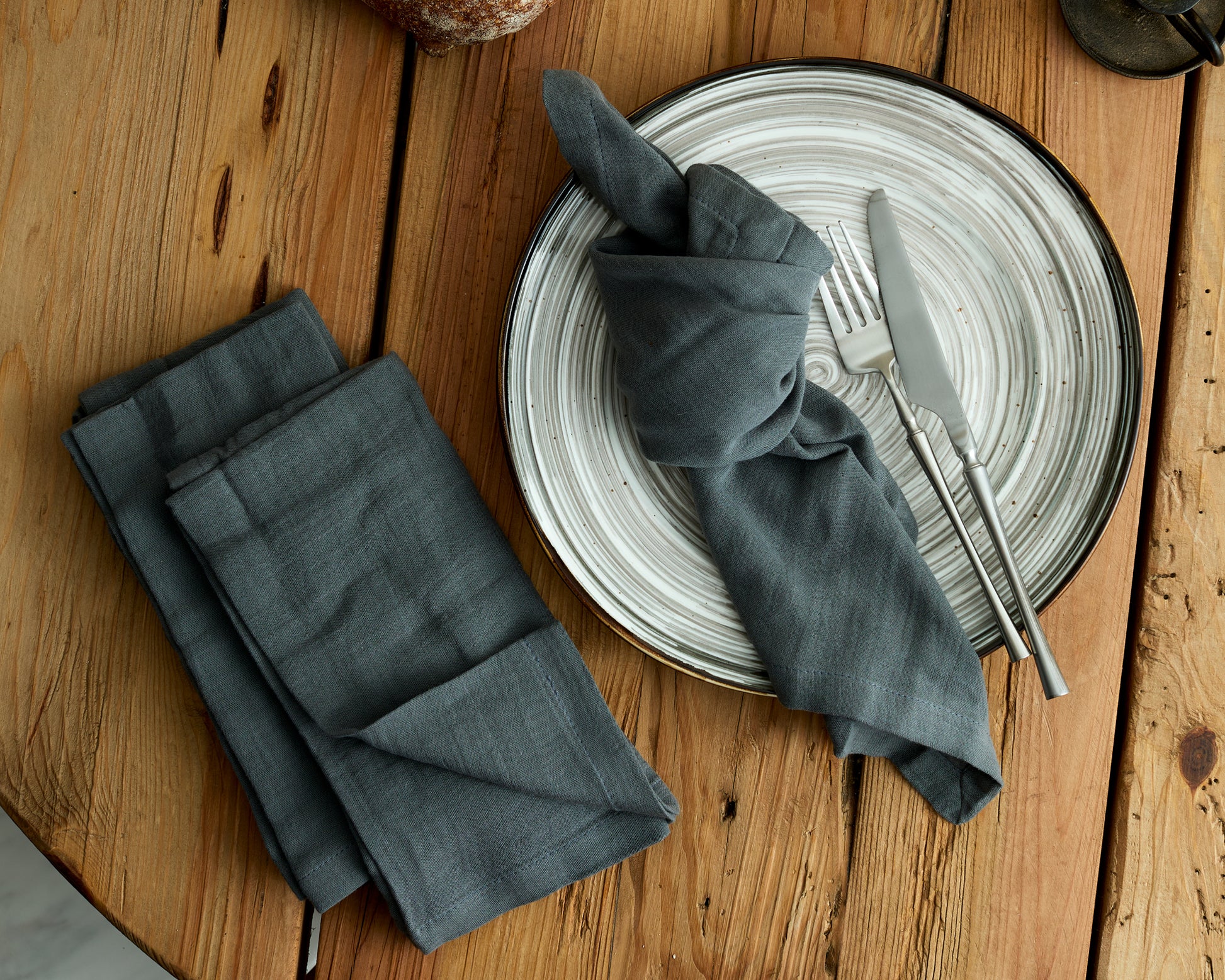 Natural Cotton Muslin Napkins Blue from What a Host Home