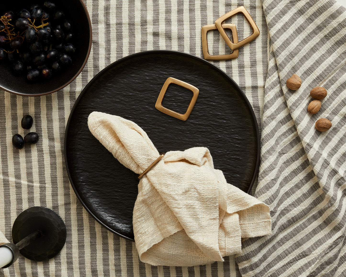 Rustic Brass Gold Modern Napkin Rings Set What a Host Home