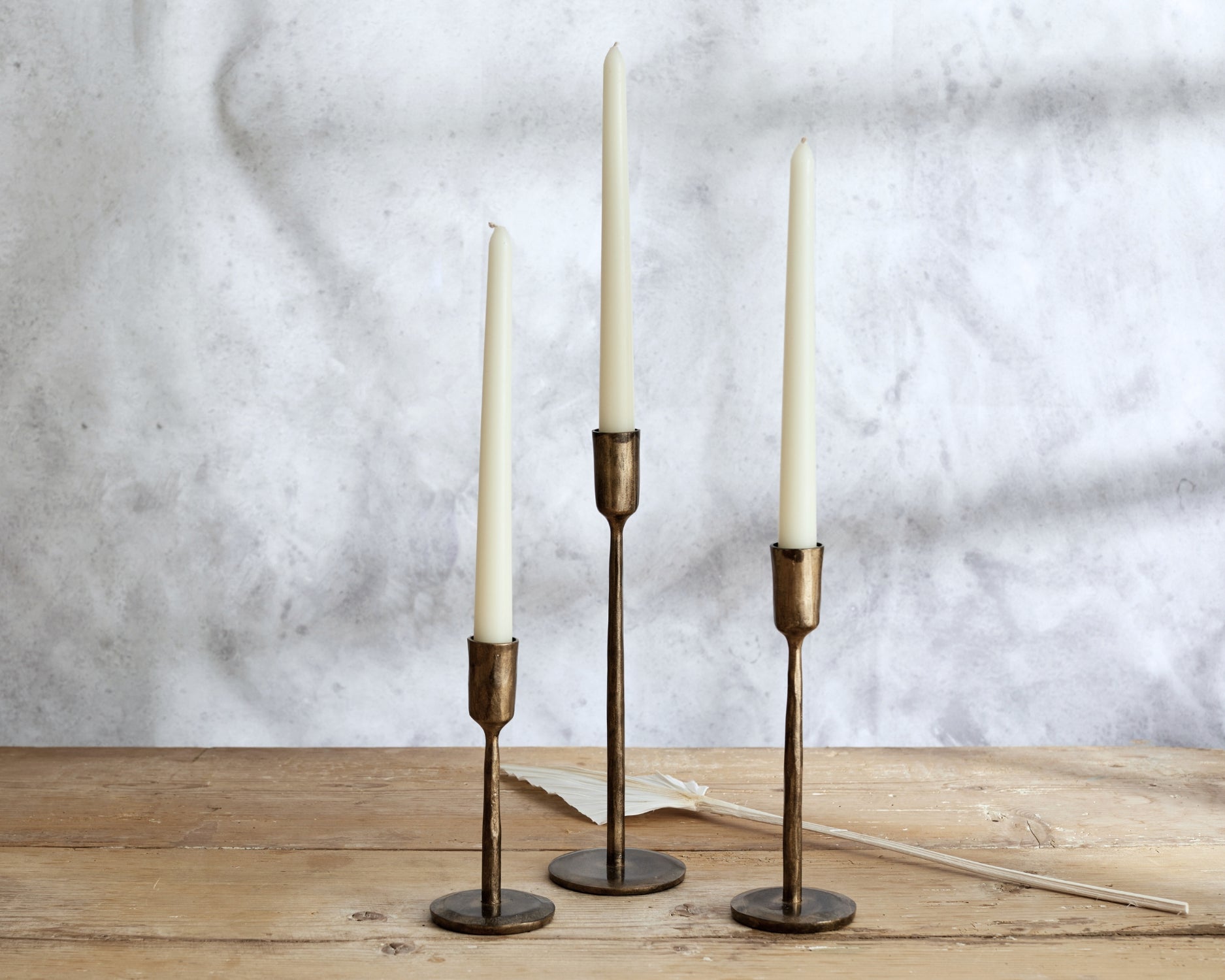 Iron Rustic Gold Antique Candle Holders Set from What a Host Home