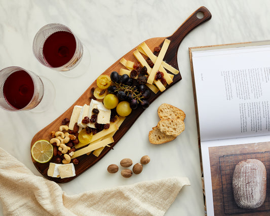 Rustic Wooden Cheese Board with Handles What a Host Home