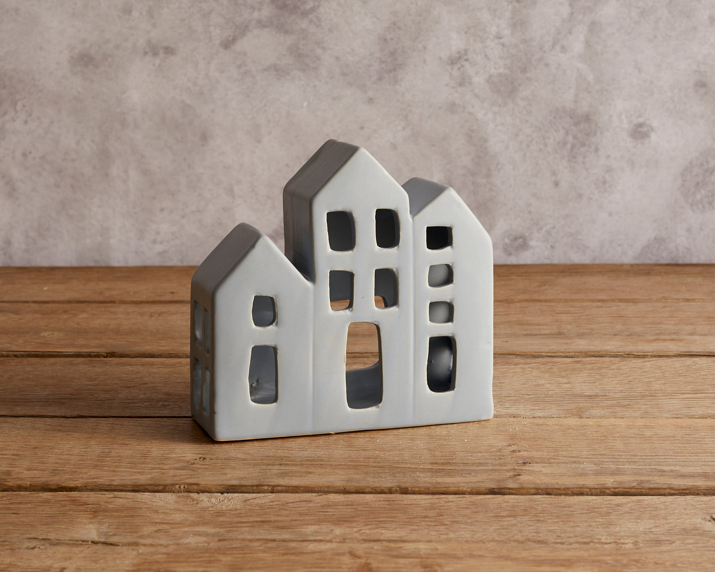 Christmas Scandi House Candle Holder From What a Host Home Decor. Seasonal Table Decor.