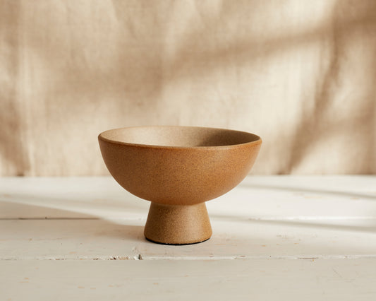 Ember decorative Ceramic Fruit Bowl Pedestal Sand Colour from What a Host Home Decor