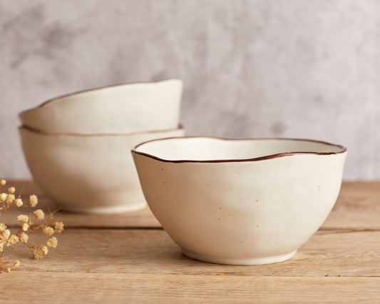 Porcelain white bowl irregular shape dishwasher and microwave safe from What a Host Home Decor