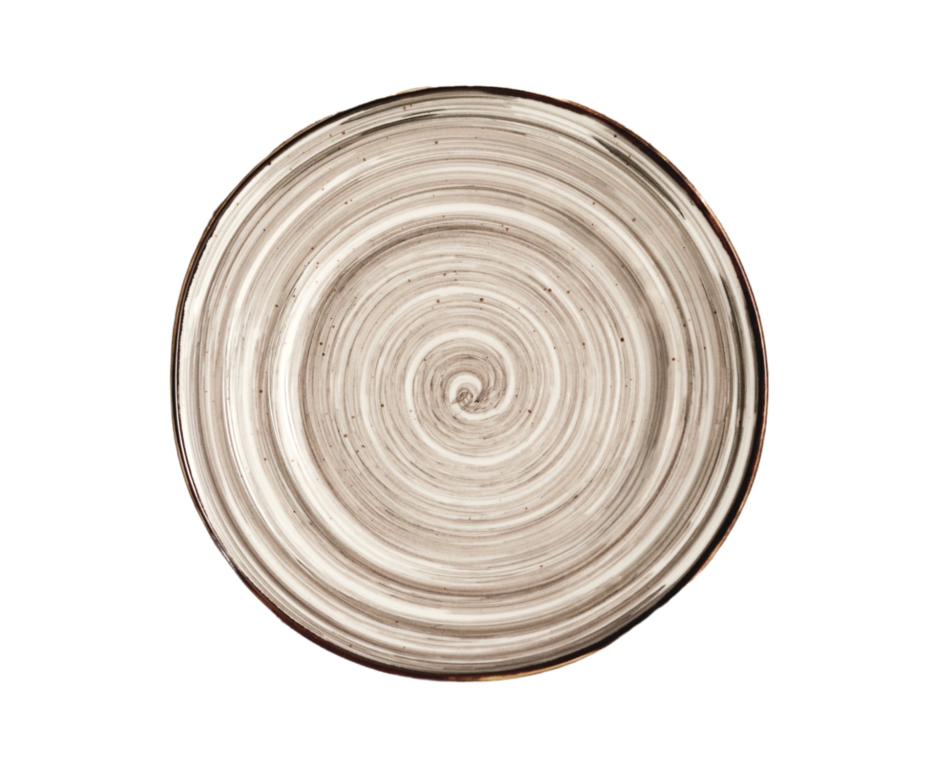 Modern Boho Round Porcelain Plate with Spirals From What a Host Home Decor