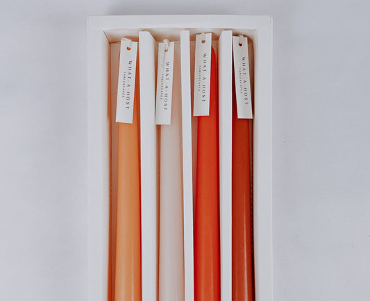 Orange Scented Taper Candles from What a Host Home Decor