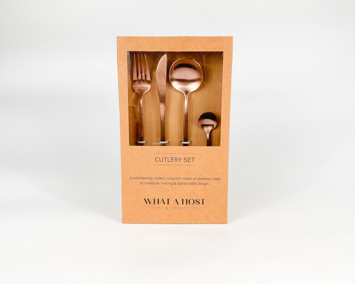 Gold Rose Cooper Cutlery Stainless Steel Set. Restaurant Quality Flatware from What a Host Home Decor