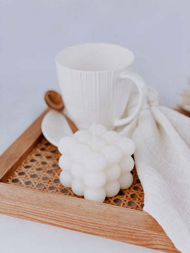 White Bubble Freesia Candle from What a Host Home Decor