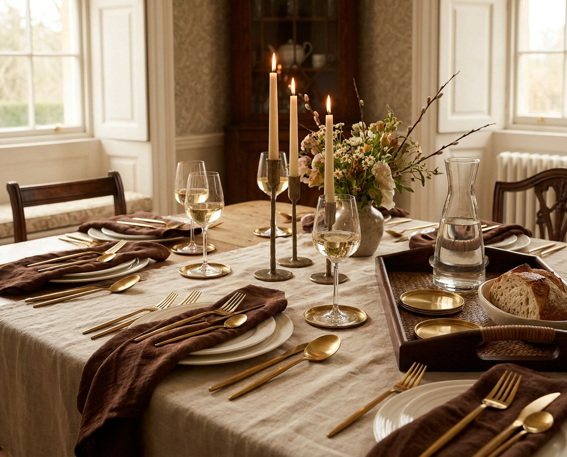 Creating an Inviting Dinner Party Table with Gold Accents