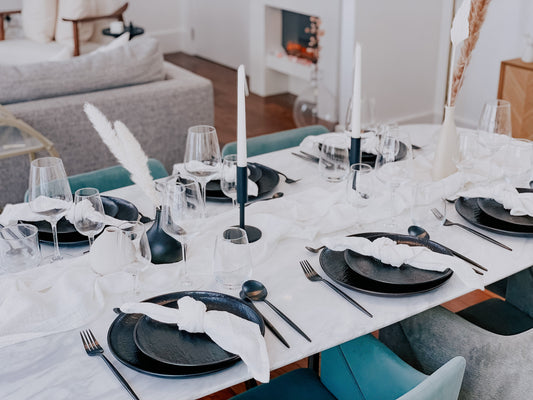 What a Host Tablescapes and Hygge Decor: How to choose good quality candle holders to decorate your home. Ceramic candle holders, minimal black candle holders, stainless steel candle holders