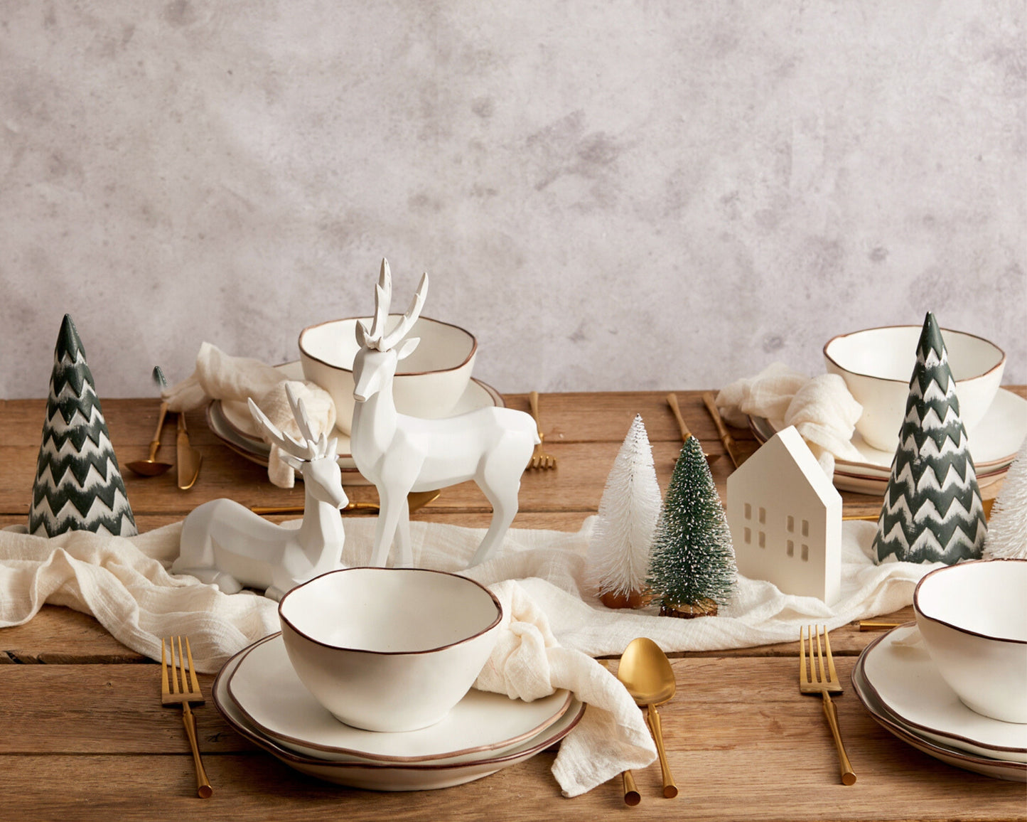 Christmas Snowed Wooden Scandi Trees Decorations from What a Host Home Decor