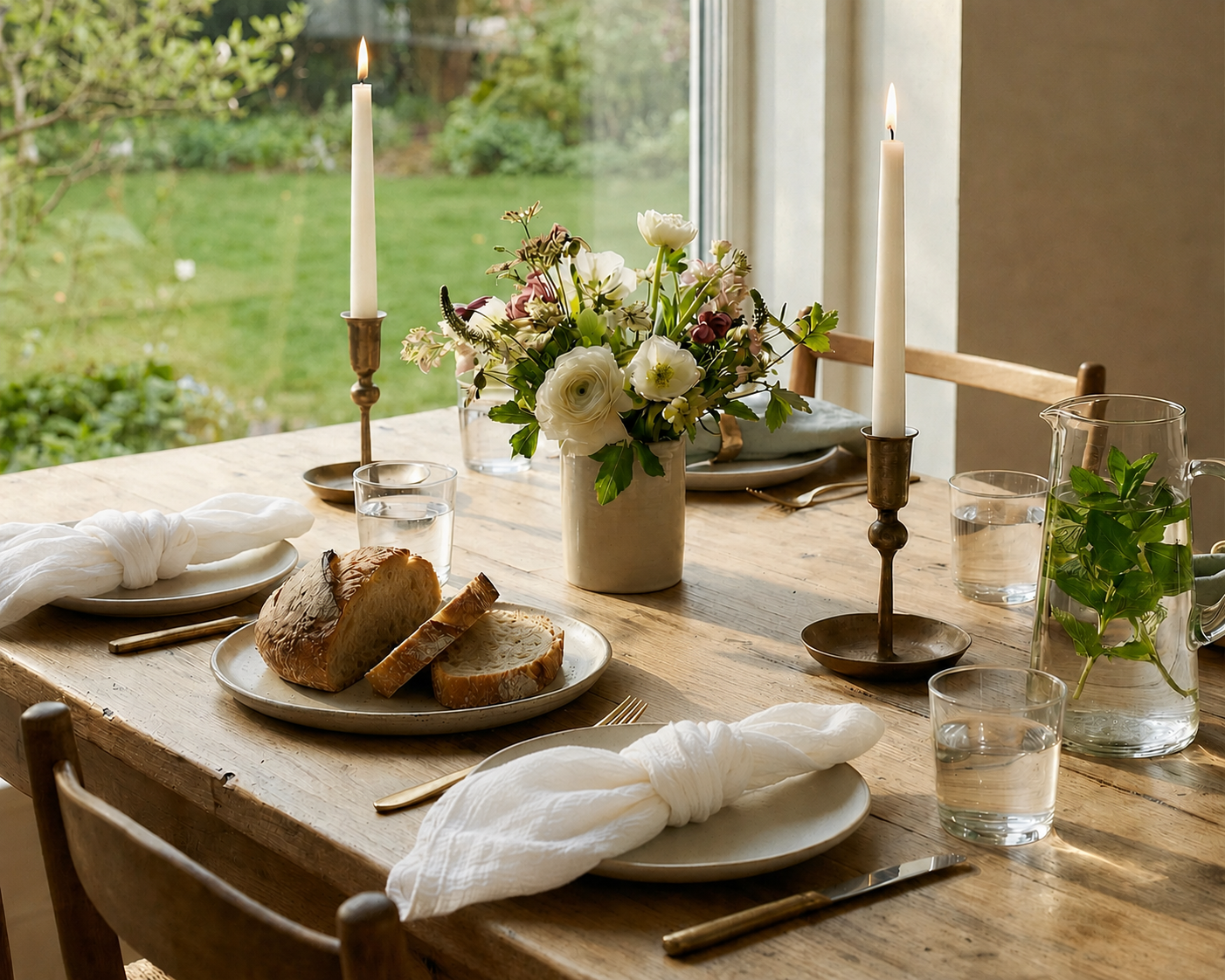What a Host Home: Natural Cotton Muslin Pink Napkins Set of 4 Pieces