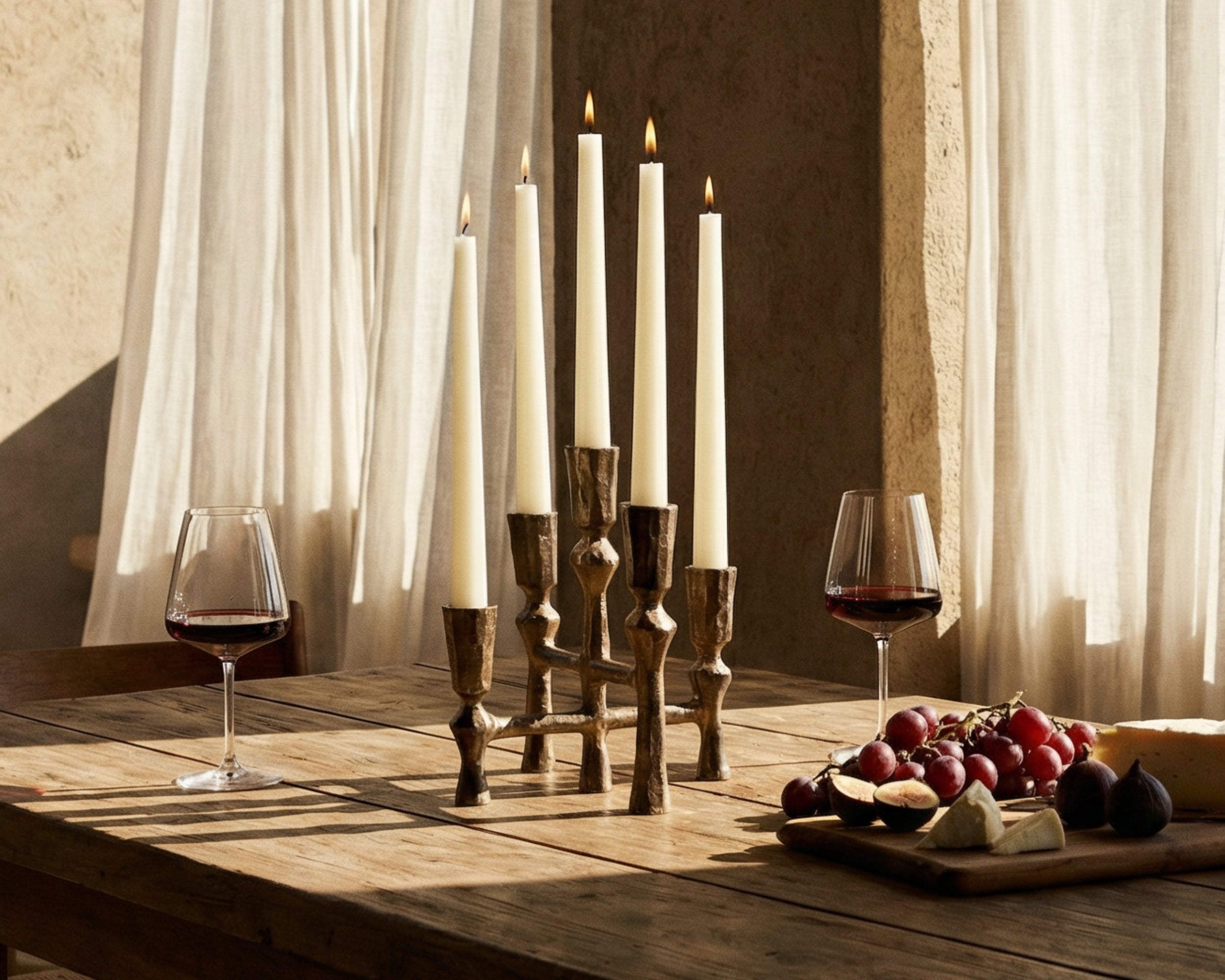 Handcrafted Rustic Gold Iron Candelabra from What a Host Home Decor