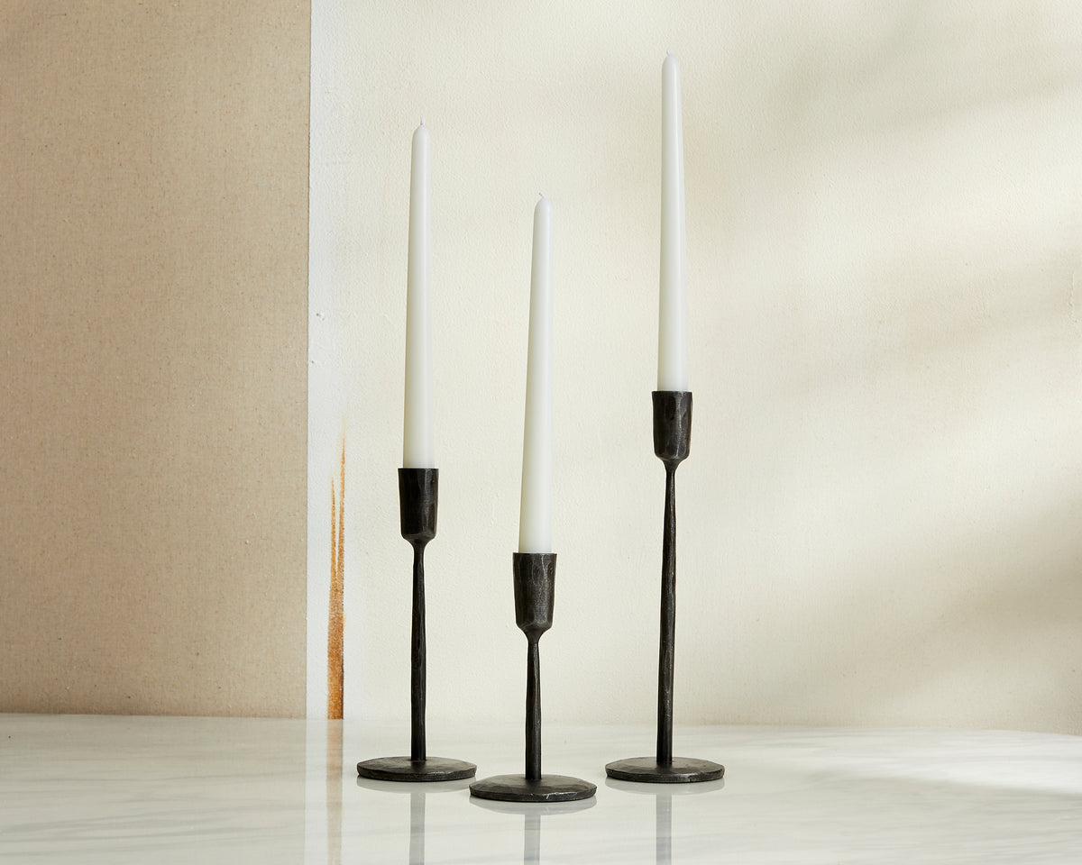 Margo Black Candle Holder Set – Set of 3 Rustic Candlesticks