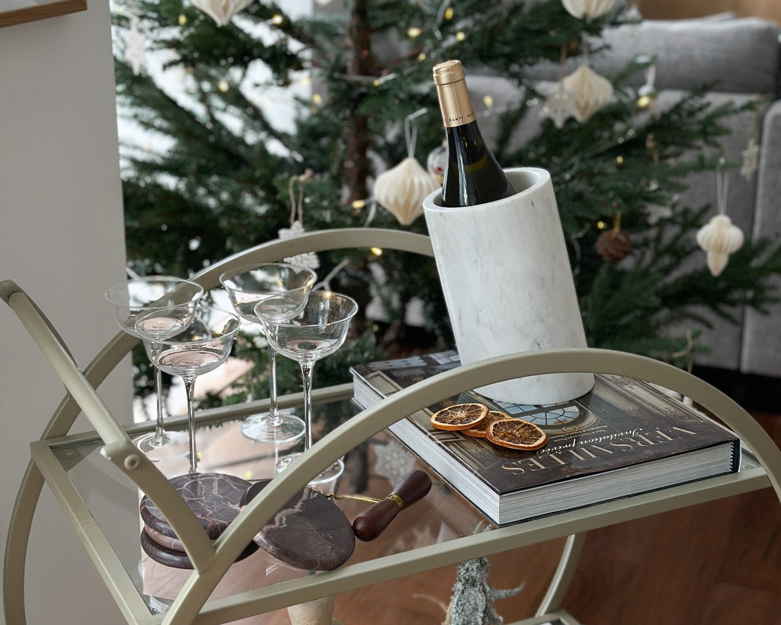 What a Host Home Natural White Marble Wine Bottle Holder