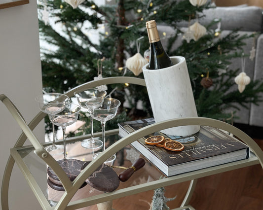 What a Host Home Natural White Marble Wine Bottle Holder