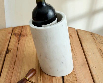 Natural White Marble Wine Bottle Holder from What a Host Home
