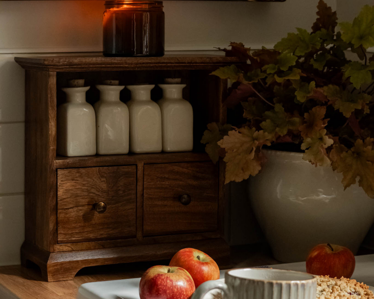 Small Storage Rustic Wooden Cabinet with Drawers from What a Host Home