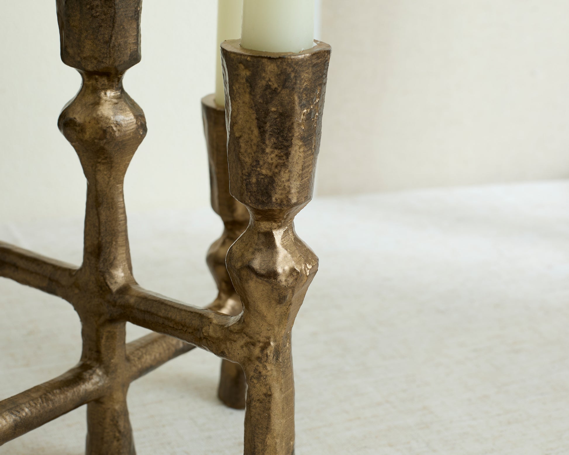 Handcrafted Rustic Gold Iron Candelabra from What a Host Home