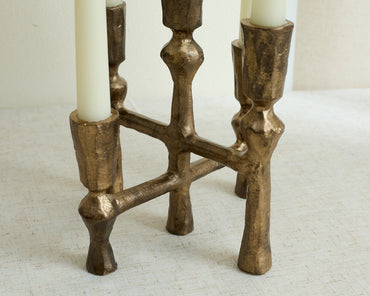 Handcrafted Rustic Gold Iron Candelabra from What a Host Home