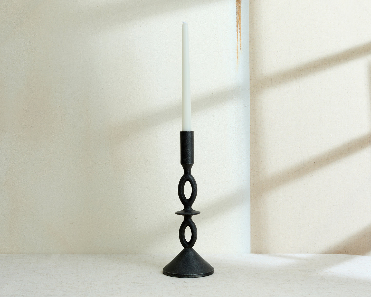 Handcrafted Modern Black Candle Holder Irregular Shape from What a Host Home