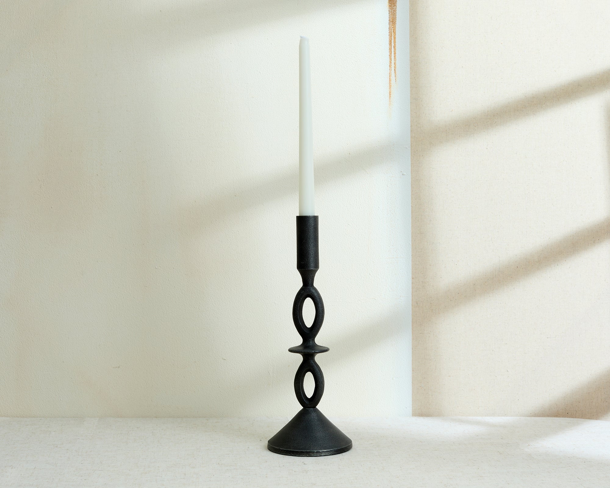 Handcrafted Modern Black Candle Holder Irregular Shape from What a Host Home