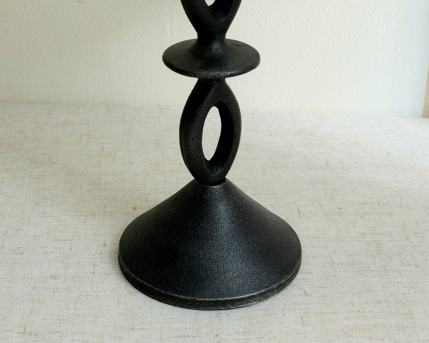 Handcrafted Modern Black Candle Holder Irregular Shape from What a Host Home