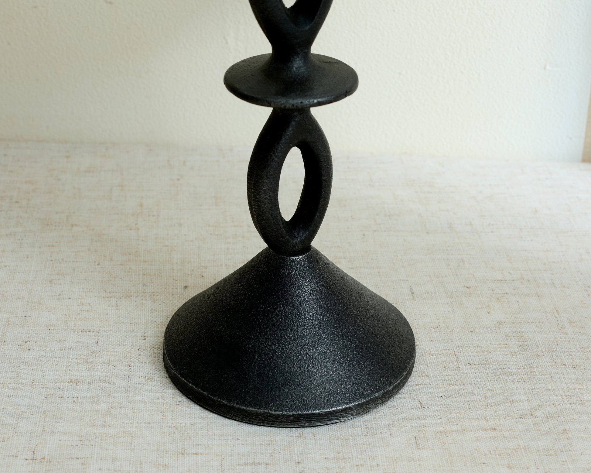 Handcrafted Modern Black Candle Holder Irregular Shape from What a Host Home