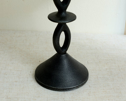 Handcrafted Modern Black Candle Holder Irregular Shape from What a Host Home
