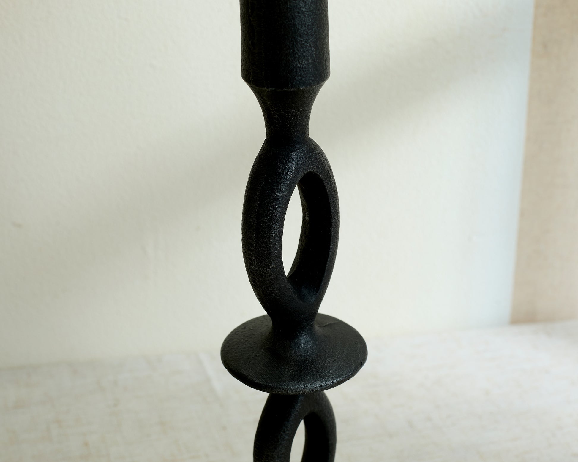 Handcrafted Modern Black Candle Holder Irregular Shape from What a Host Home