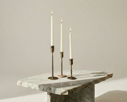 What a Host Set of 3 candle Holders in Gold antique finish