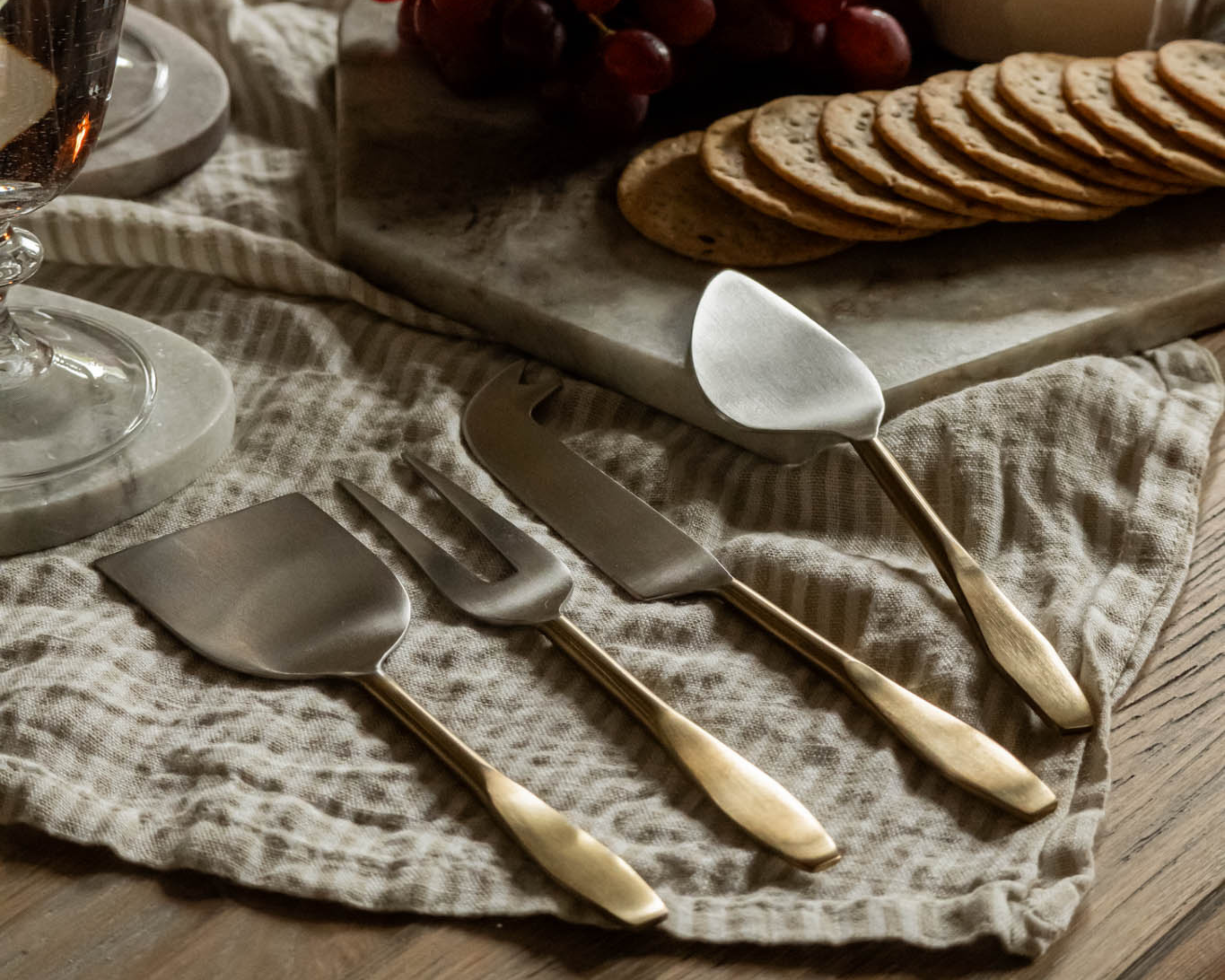Modern Handcrafted Stainless Steel Cheese Cutlery Set from What a Host Home