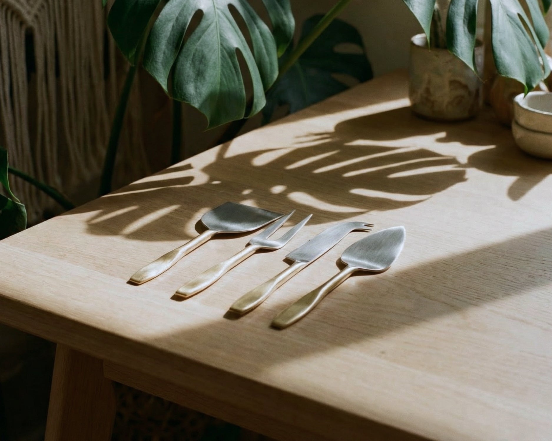 Modern Handcrafted Stainless Steel Cheese Cutlery Set from What a Host Home Rustic Style