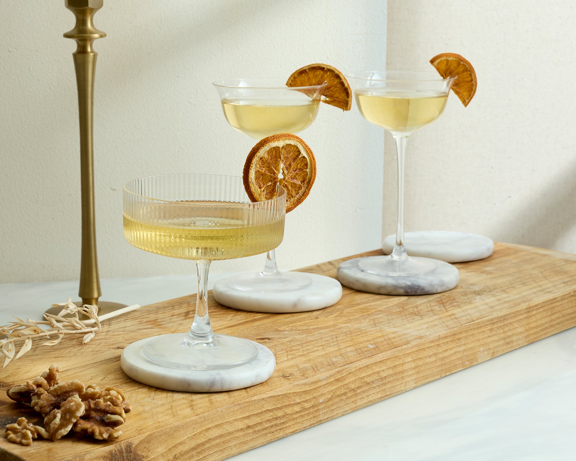 Round Coaster Natural Marble Set of 4 from What a Host Home