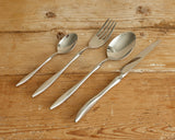 Silver Stainless Steel Cutlery Set, fork, knife, soup spoon, dessert spoon. Restaurant quality flatware from What a Host Home Decor