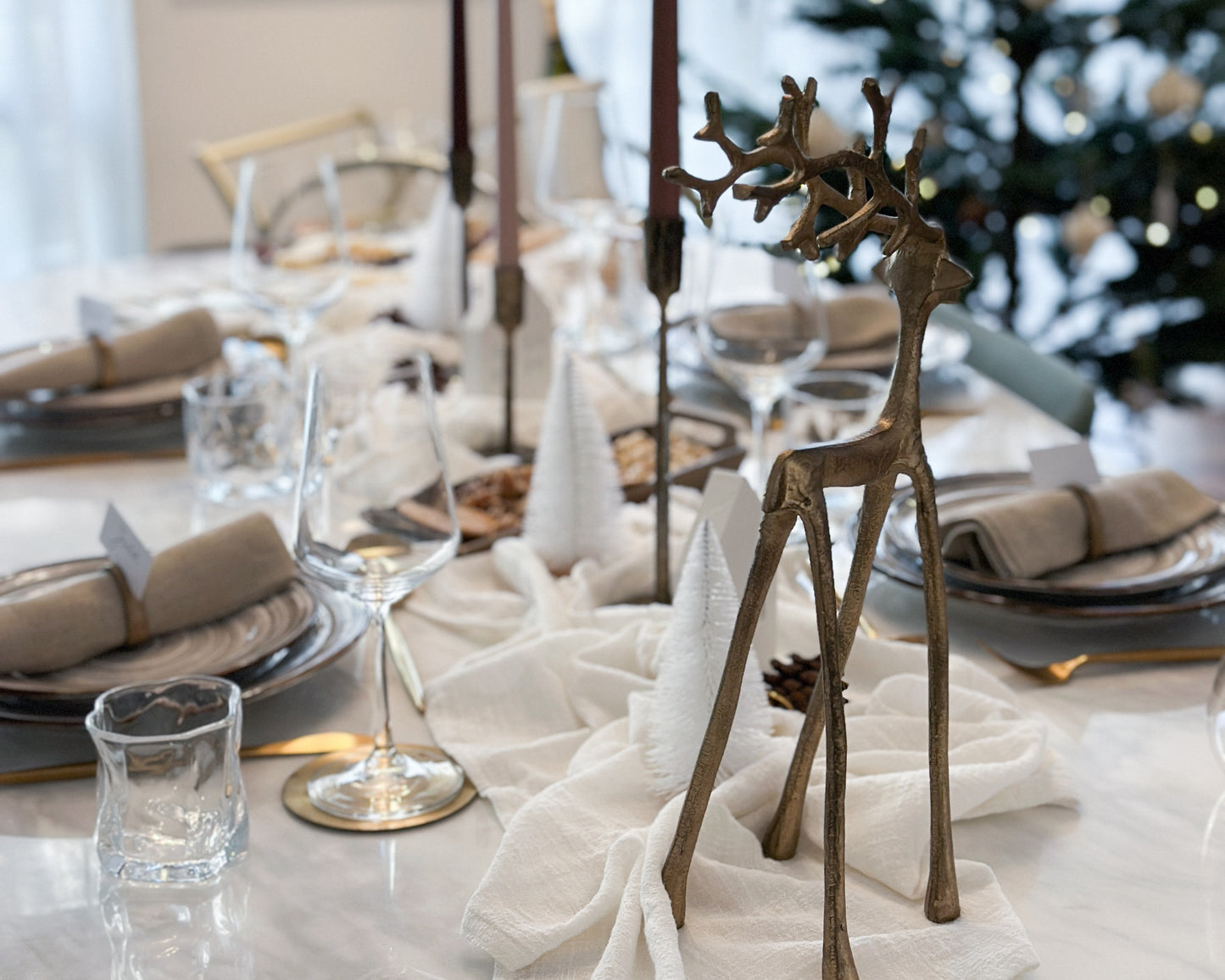 Handcrafted Christmas Deer Ornament Gold from What a Host Home